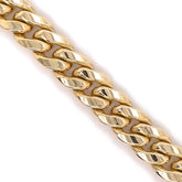 11.5mm Gold Miami Cuban Bracelet 10K - White Carat - USA & Canada